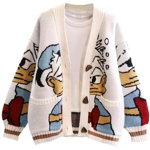 Donald Duck button front knitted cardigan